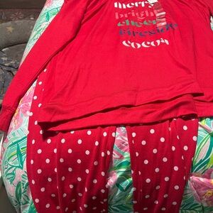 Crown & Ivy Red Pajama Set